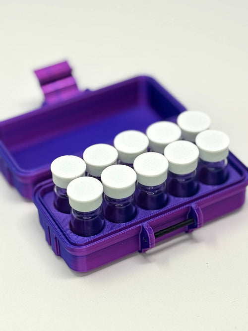 10-Vial 3mL Vial Vault Case | GLP-1 Peptide TRT Storage