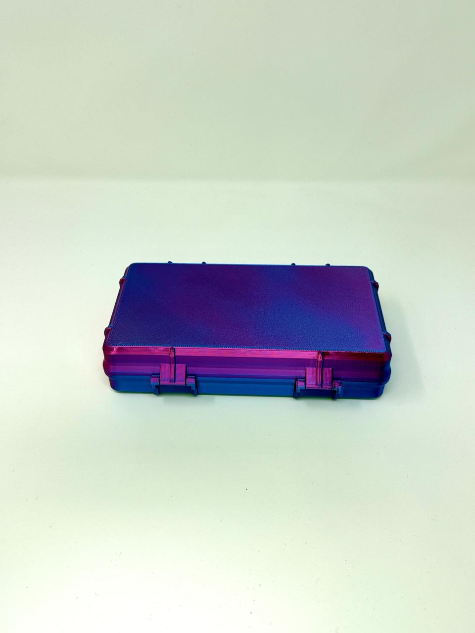 30-Vial 3mL Combo Vault — Rear closed view showing hinge and color-shift filament