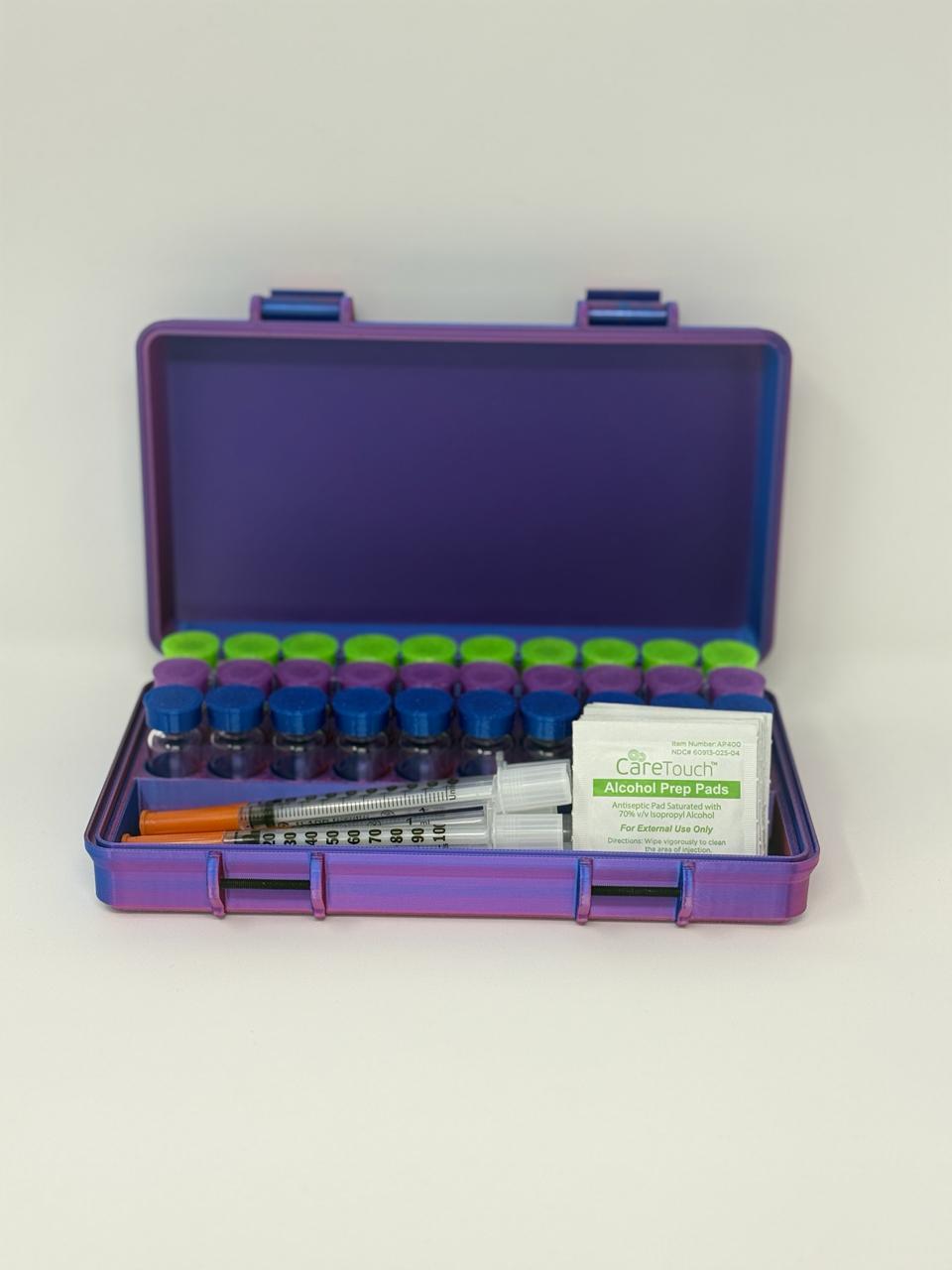 30-Vial 3mL Combo Vault — Front open centered view showing full interior
