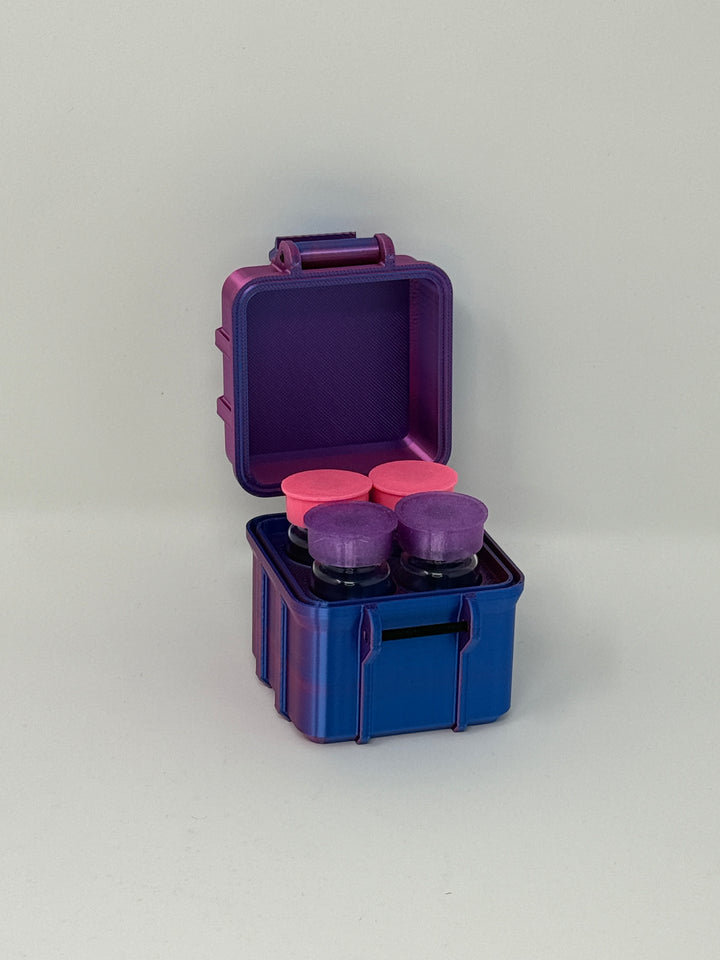 4-Vial 3mL Vial Vault  Secure Case | 2x2 Grid | GLP-1 Peptide TRT Storage