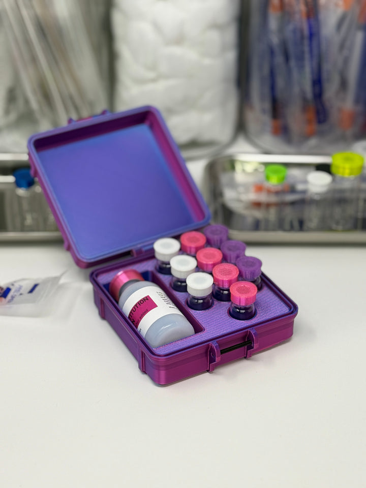 10-Vial Mixed Vial Vault Case | 3 mL Vial Case & 1 BAC Slot | Organizer for GLP-1, Peptides & Research