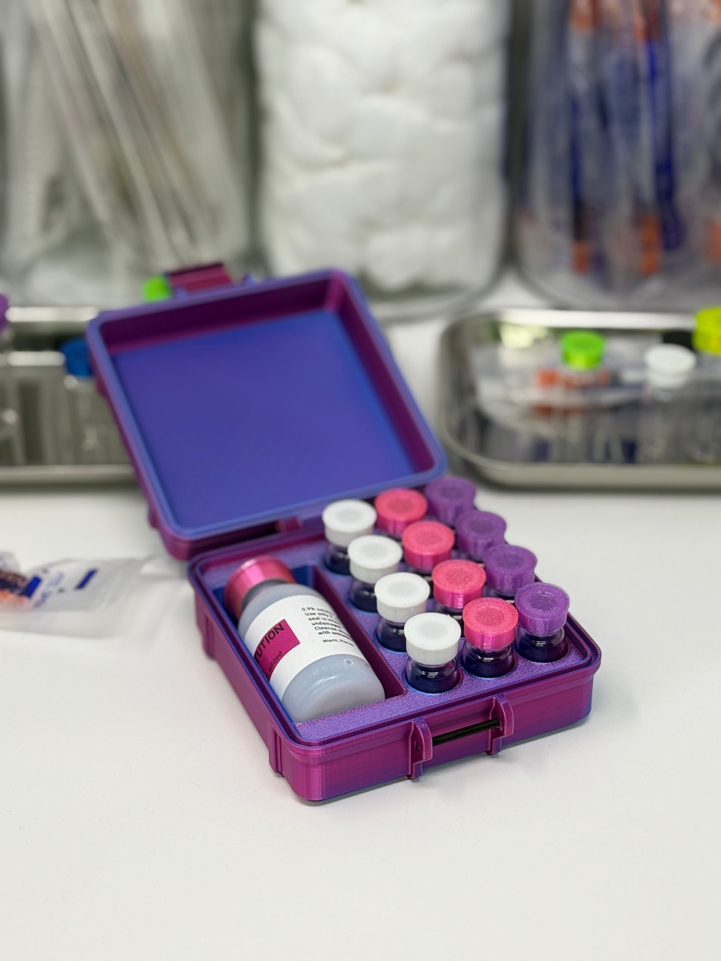 12-Vial Mixed Vial Vault Case | 3 mL Vial Case & 1 BAC Slot | Organizer for GLP-1, Peptides & Research