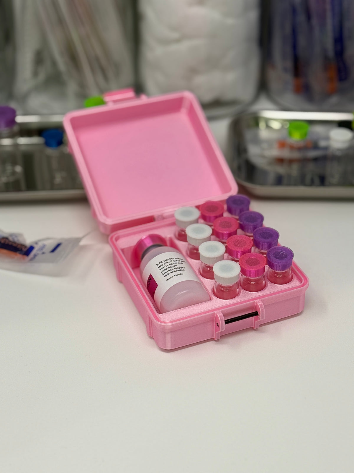 12-Vial Mixed Vial Vault Case | 3 mL Vial Case & 1 BAC Slot | Organizer for GLP-1, Peptides & Research