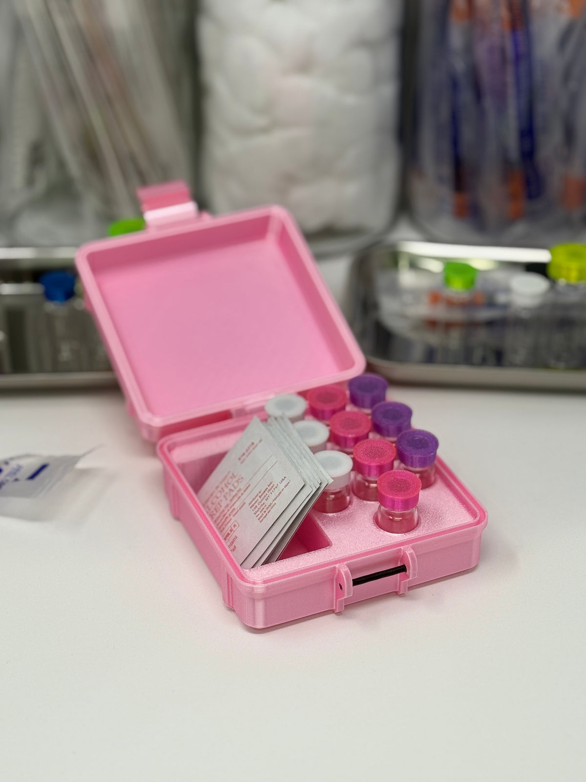 10-Vial Mixed Vial Vault Case | 3 mL Vial Case & 1 BAC Slot | Organizer for GLP-1, Peptides & Research