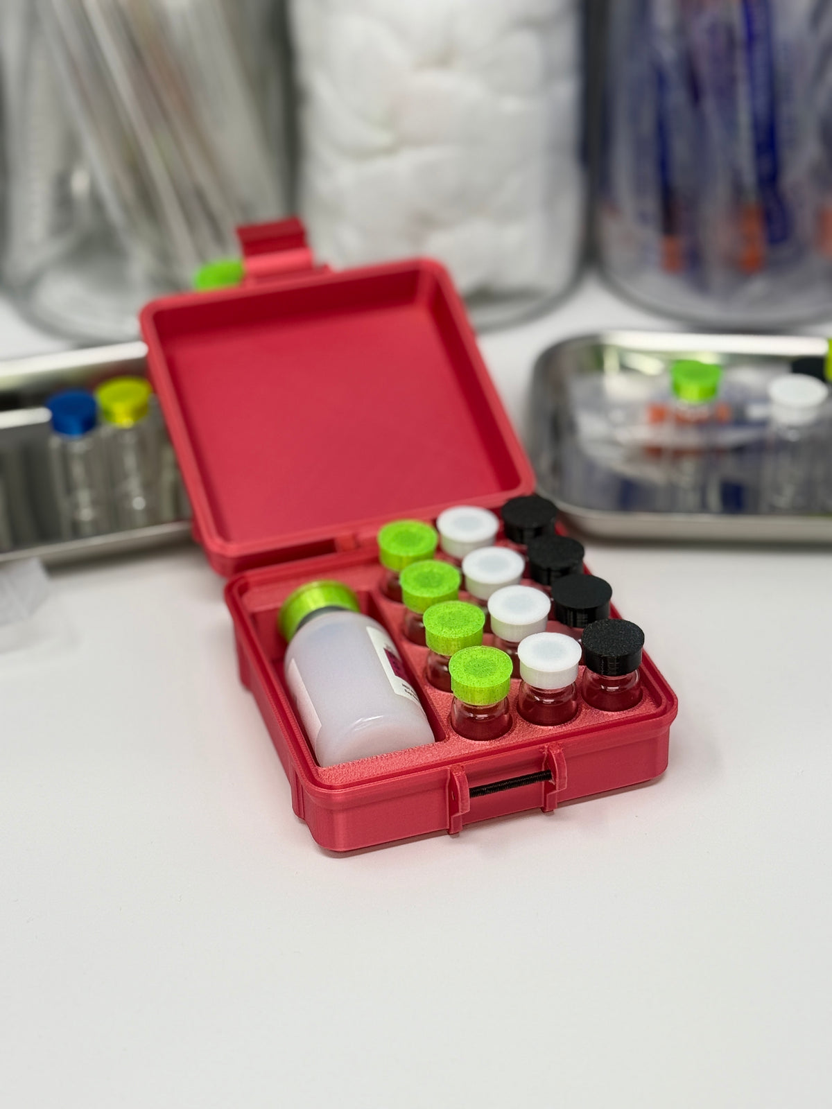 12-Vial Mixed Vial Vault Case | 3 mL Vial Case & 1 BAC Slot | Organizer for GLP-1, Peptides & Research