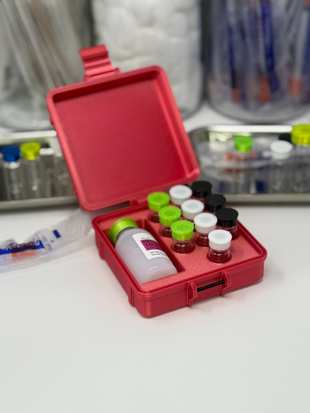 10-Vial Mixed Vial Vault Case | 3 mL Vial Case & 1 BAC Slot | Organizer for GLP-1, Peptides & Research