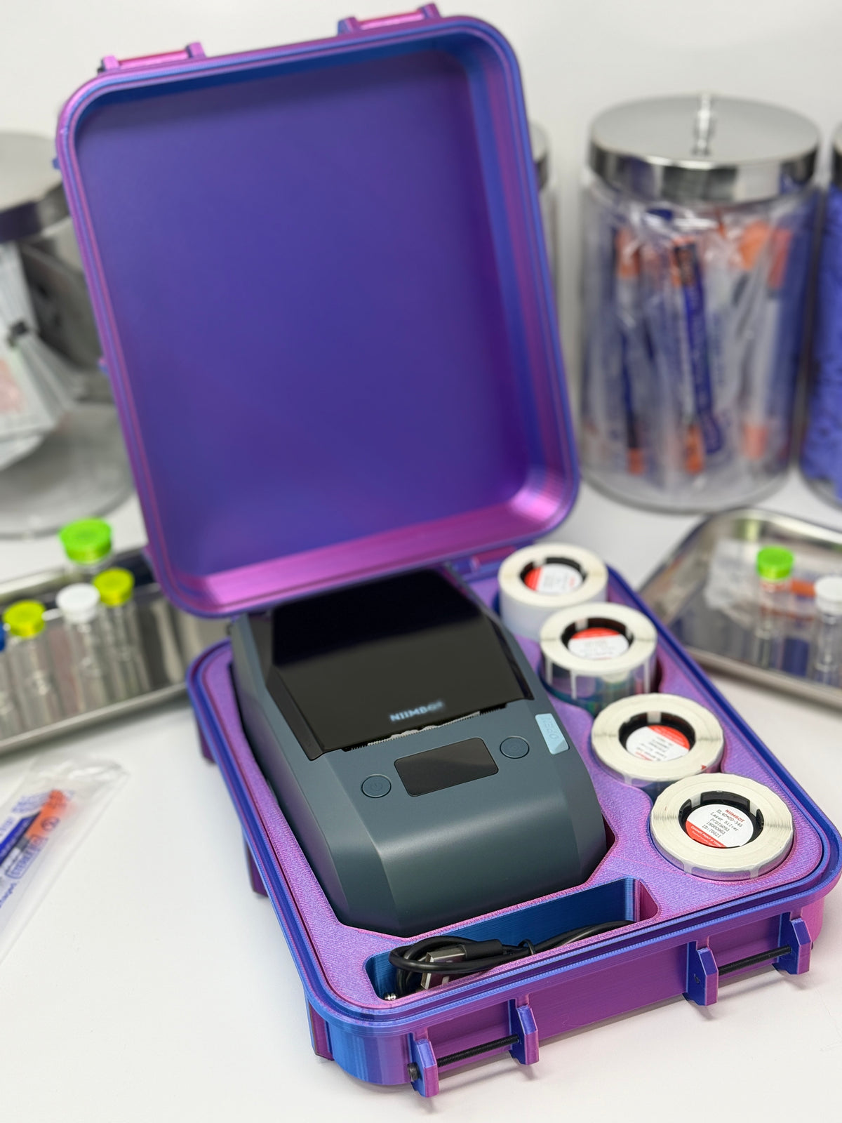 NIIMBOT M2 Carrying Case | Label Printer & 4-Roll Storage Organizer