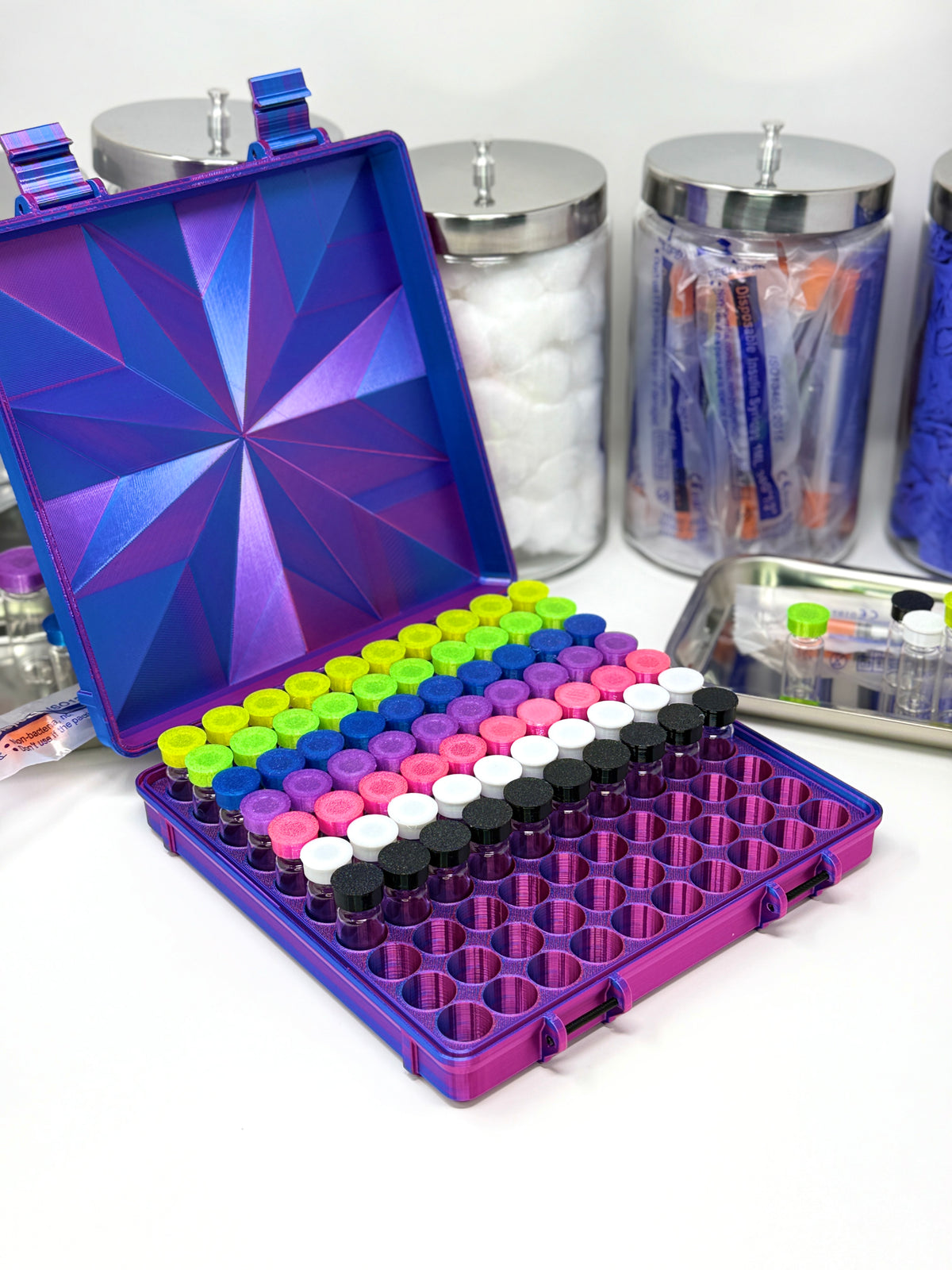 100-Vial 3mL Vial Vault Prism Edition | Double-Latch Storage