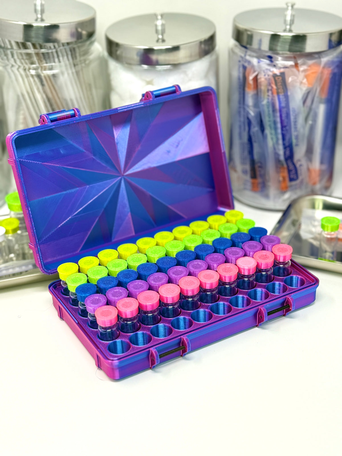 60-Vial 3mL Vial Vault Prism Edition | Double-Latch Storage