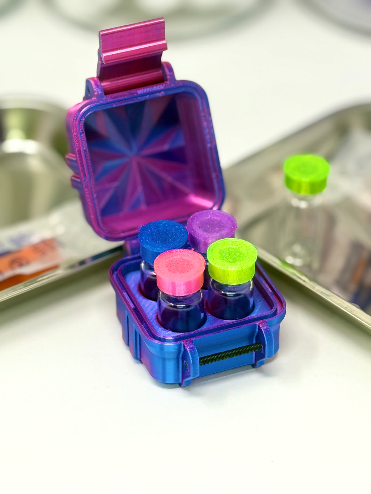 4-Vial 3mL Vial Vault Prism Edition | Single-Latch Storage