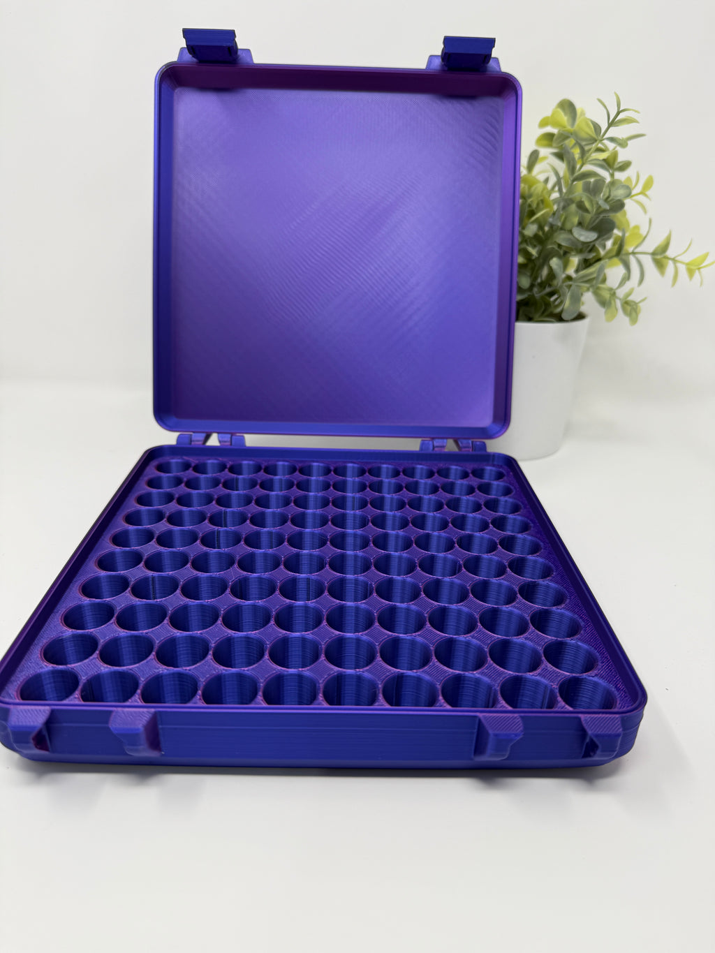 VialLock 100-Vial 3mL Pro Case | 10x10 Grid | Rugged Peptide GLP-1 Insulin TRT Vial Organizer | 3D Printed