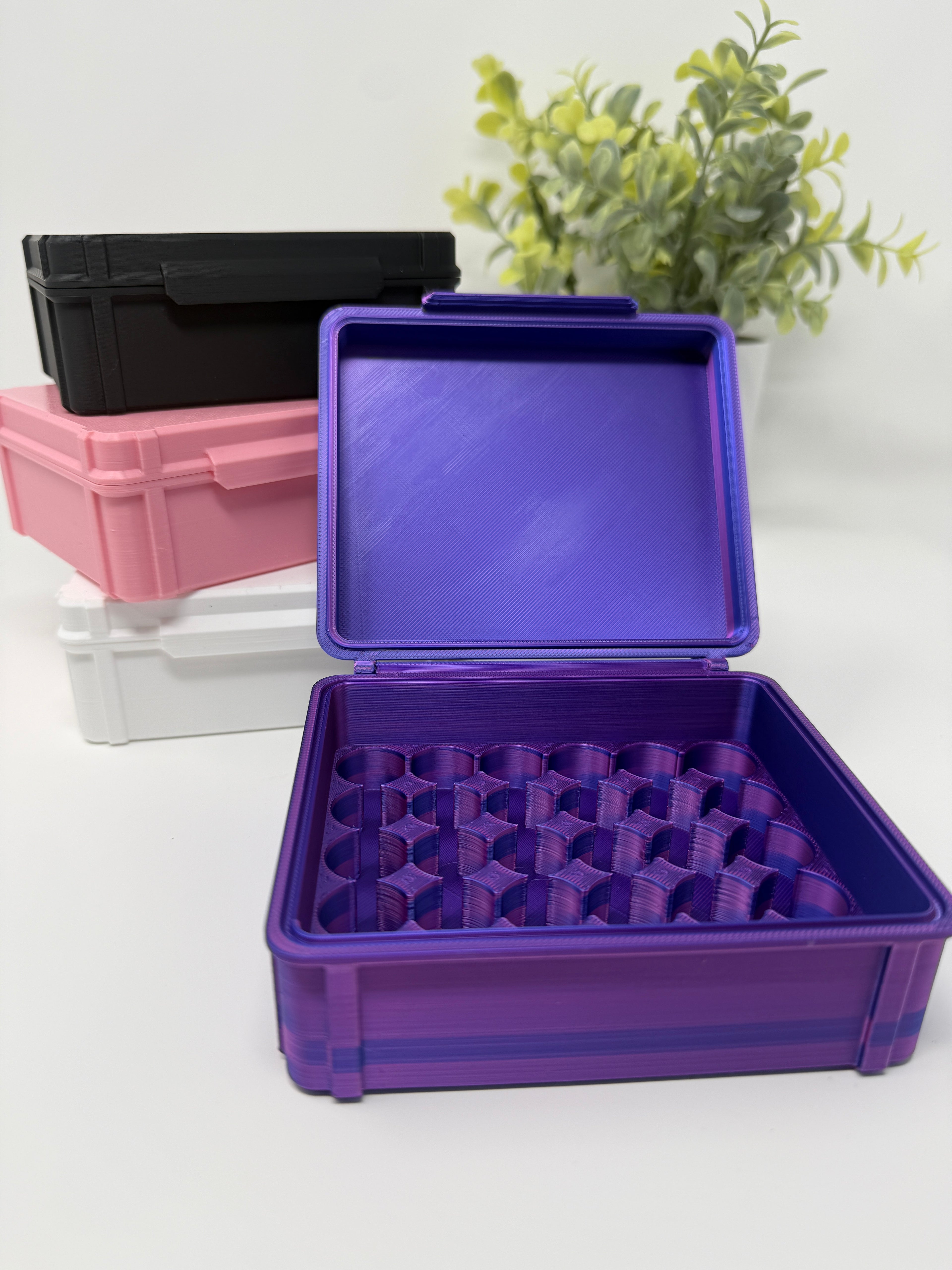 VialLock 30-Vial 3mL Essential Case | 5x6 Grid | Peptide GLP-1 Insulin TRT Vial Organizer | 3D Printed