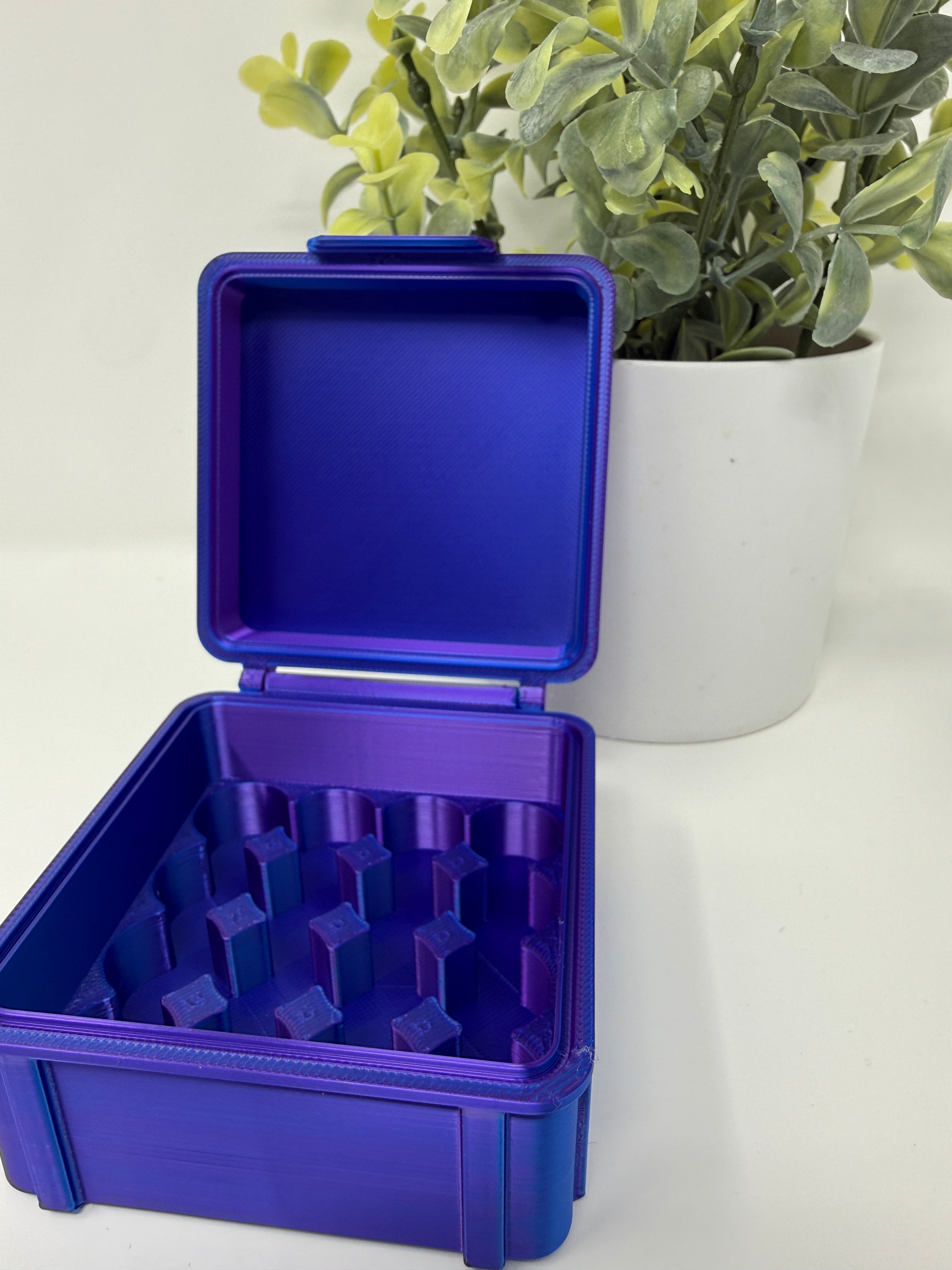 VialLock 16-Vial 3mL Essential Case | 4x4 Grid | Peptide GLP-1 Insulin TRT Vial Organizer | 3D Printed