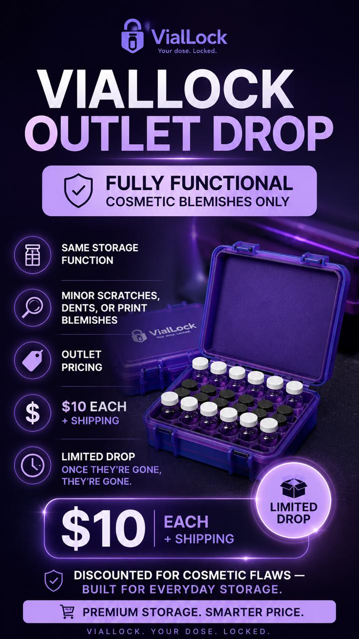 VialLock Outlet Drop - Fully Functional Cosmetic Blemish Cases