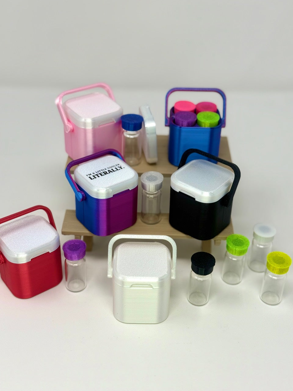 Retro Cooler 4-Vial 3mL Peptide Storage Case | Mini Cooler Vial Organizer