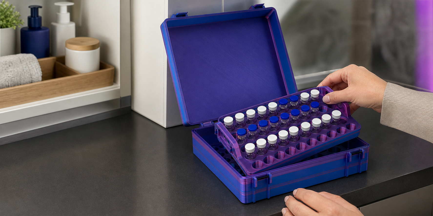 VialLock home storage lifestyle scene