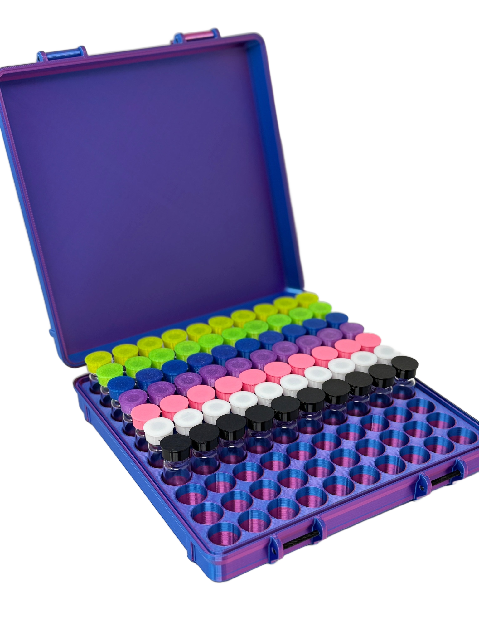 Authentic VialLock 100-vial case displayed in a modern kitchen setting